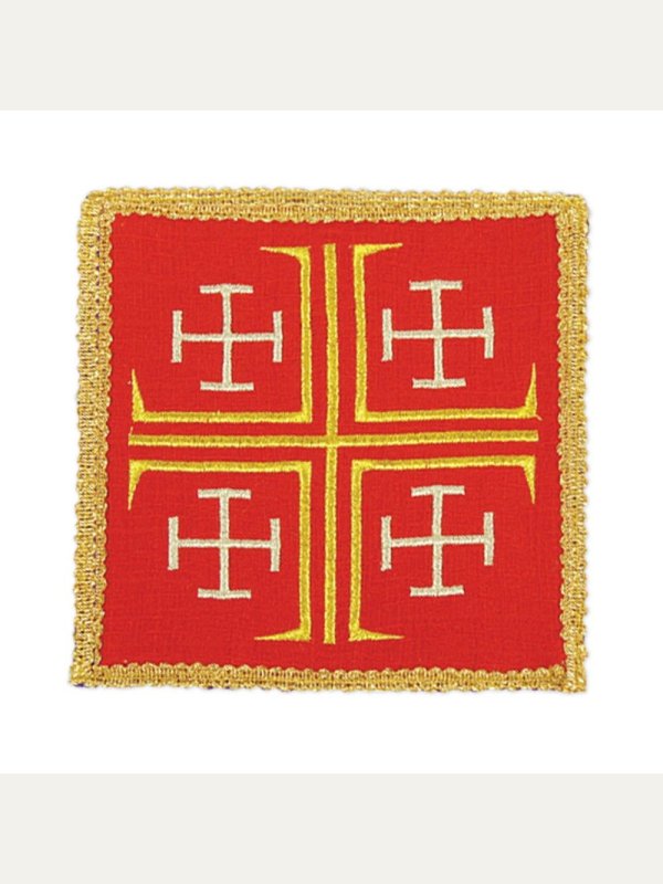 Palka haftowana czerwona - Krzyż Jerozolimski
