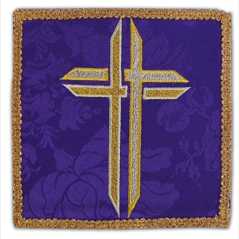 Palka haftowana fioletowa - Krzyż (1)