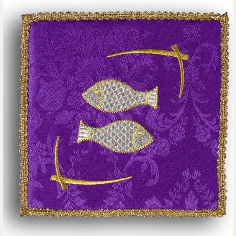 Palka haftowana fioletowa - Ryby