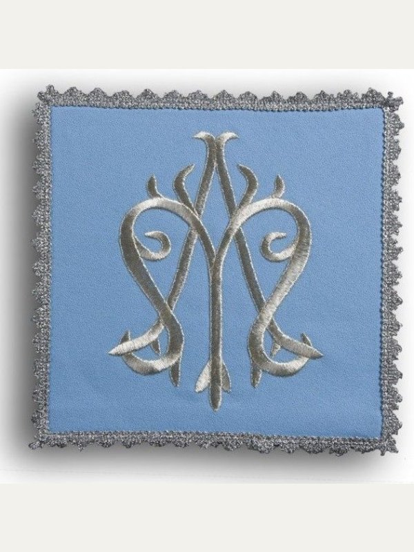 Palka haftowana niebieska - symbol Maryjny (2)