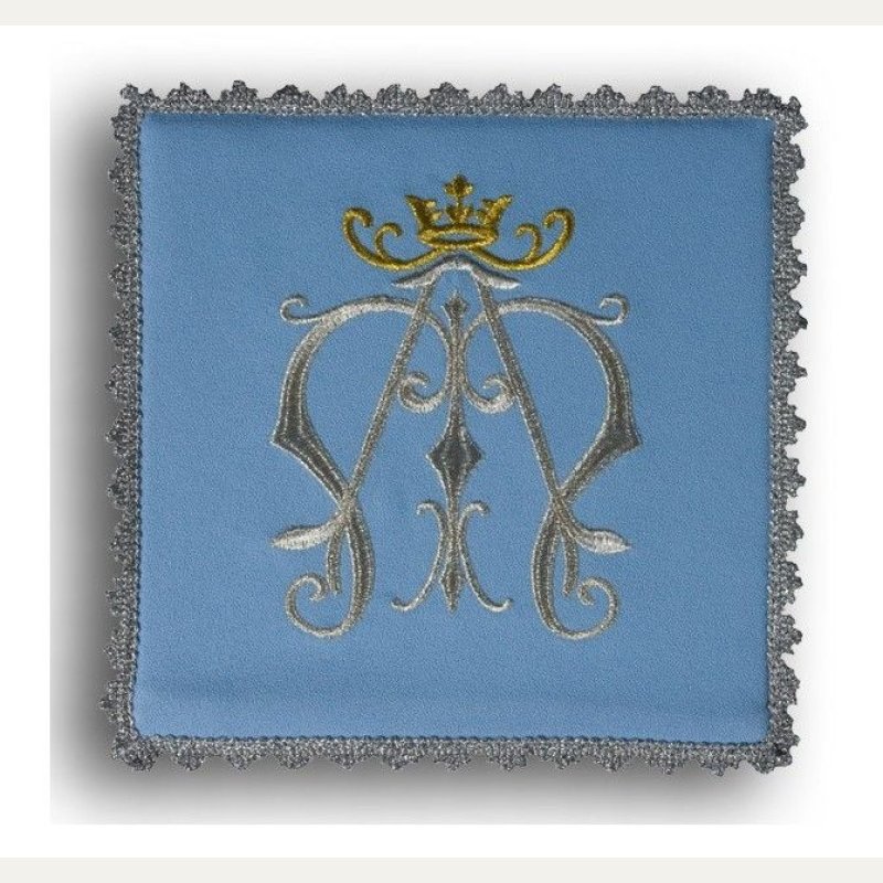 Palka haftowana niebieska - symbol Maryjny