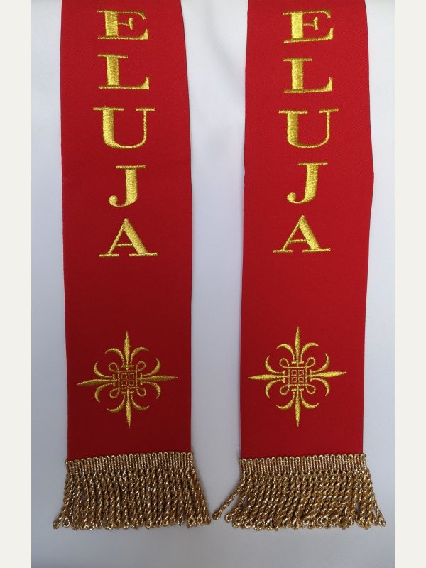 Stuła Alleluja na krzyż - wielkanocna 70 cm 3