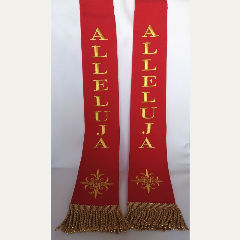 Stuła Alleluja na krzyż - wielkanocna 70 cm