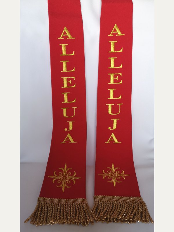 Stuła Alleluja na krzyż - wielkanocna 70 cm