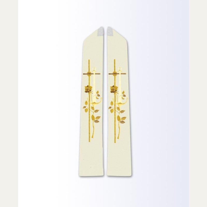 Stuła ecru z motywem eucharystycznym