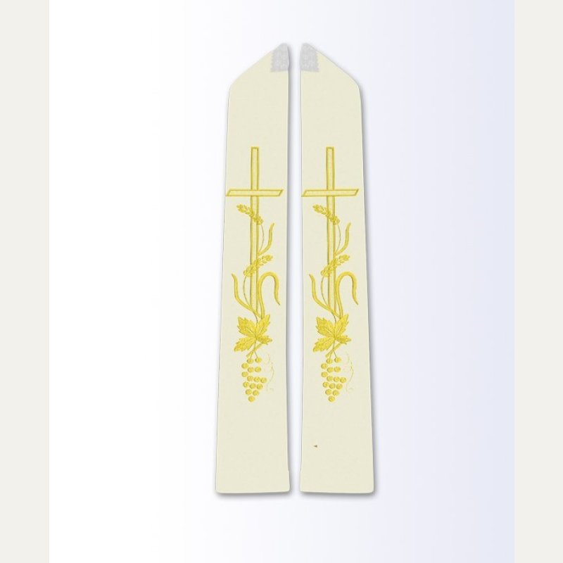Stuła ecru z motywem eucharystycznym