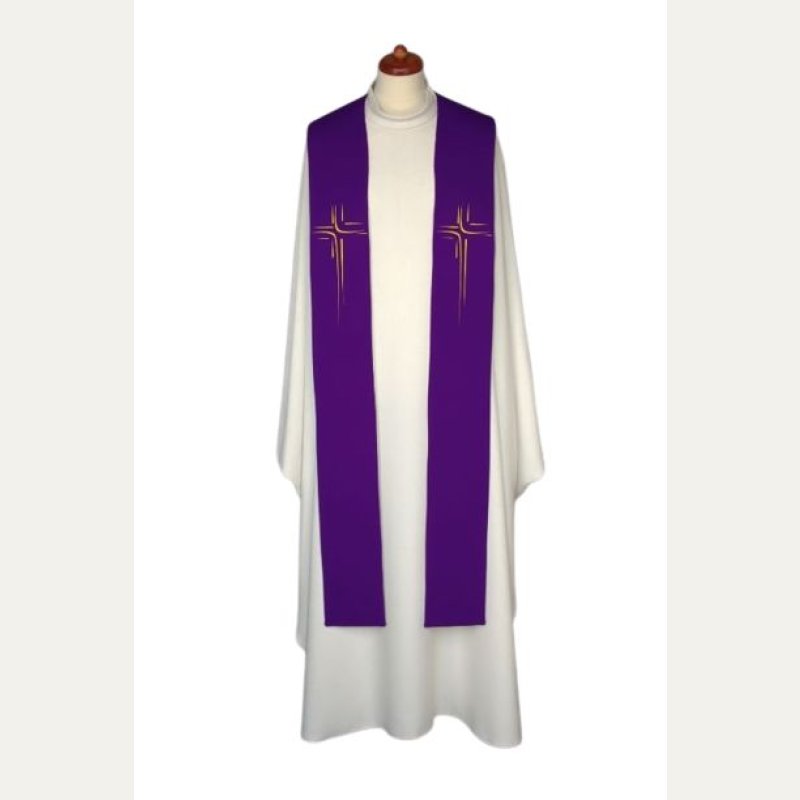 Stuła haftowana do koncelebry - kolory liturgiczne (2)