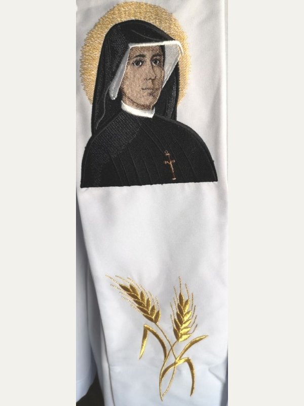 Stuła haftowana  Jezus Miłosierny, Święta Faustyna 6