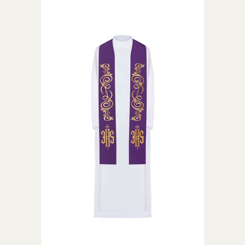 Stuła haftowana - kolory liturgiczne (31)