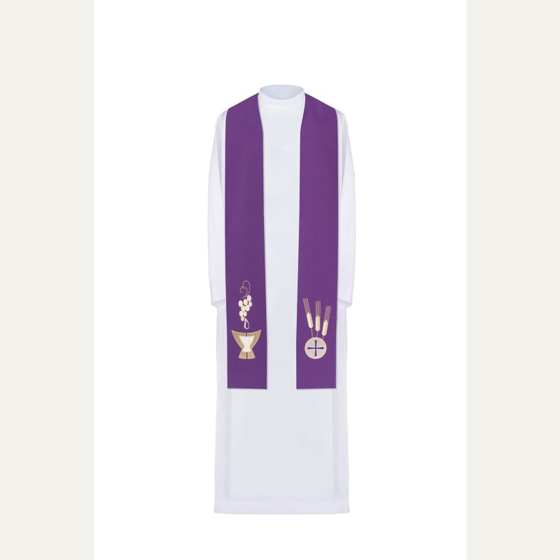 Stuła haftowana - kolory liturgiczne (9)