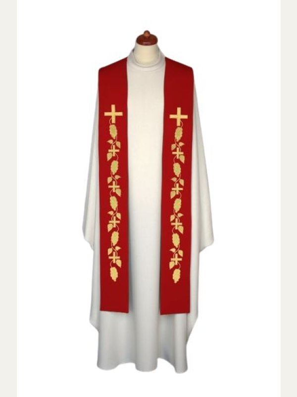 Stuła haftowana - kolory liturgiczne, bogaty haft (10) 4
