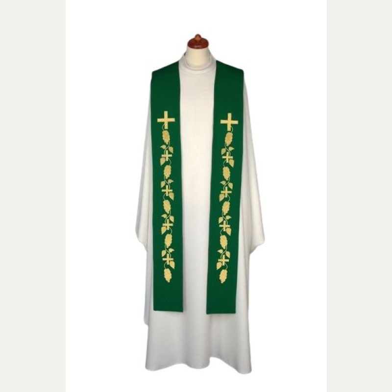 Stuła haftowana - kolory liturgiczne, bogaty haft (10)