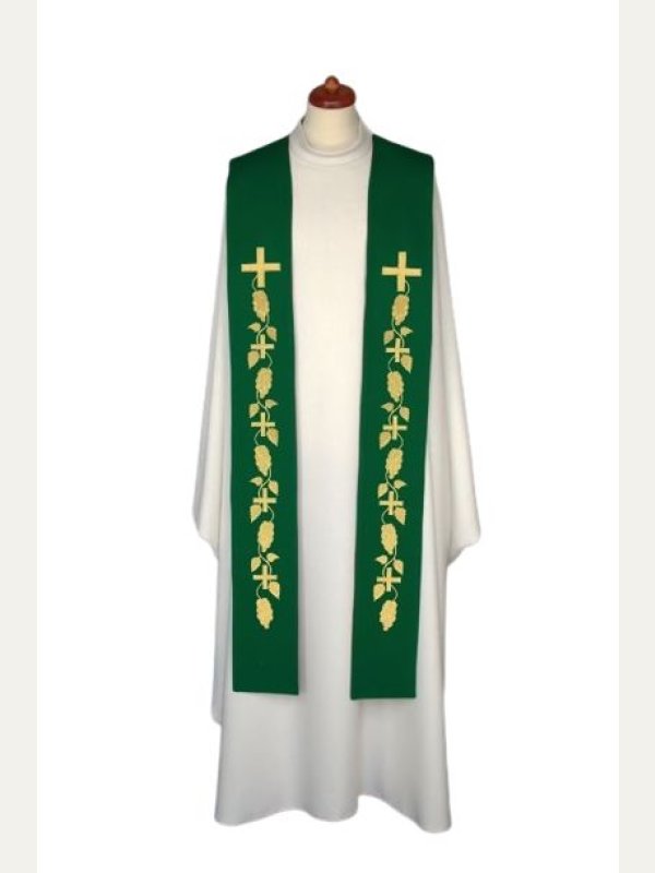Stuła haftowana - kolory liturgiczne, bogaty haft (10)