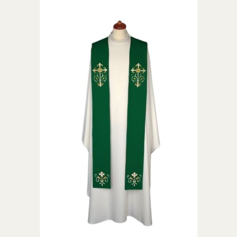 Stuła haftowana - kolory liturgiczne, bogaty haft (11)