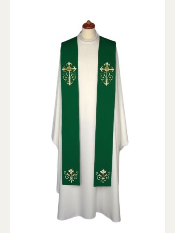 Stuła haftowana - kolory liturgiczne, bogaty haft (11)