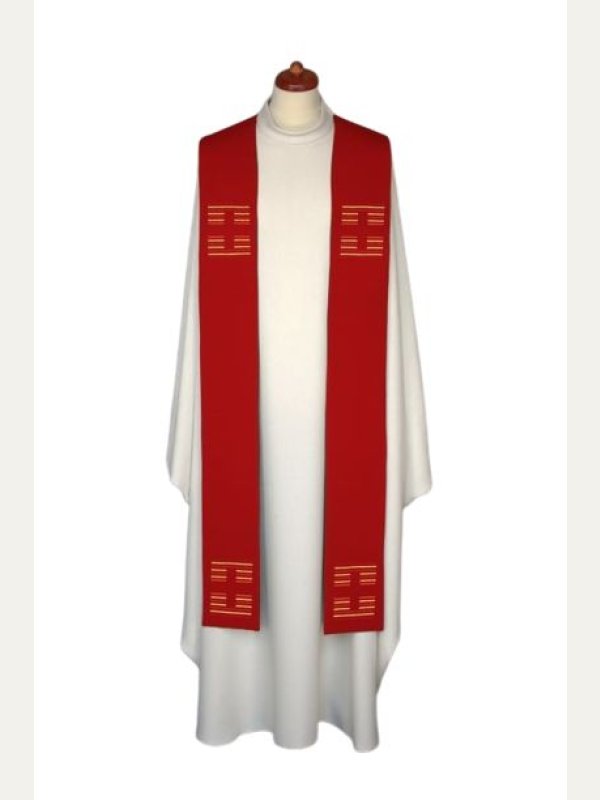 Stuła haftowana - kolory liturgiczne, Krzyże haft (13) 4