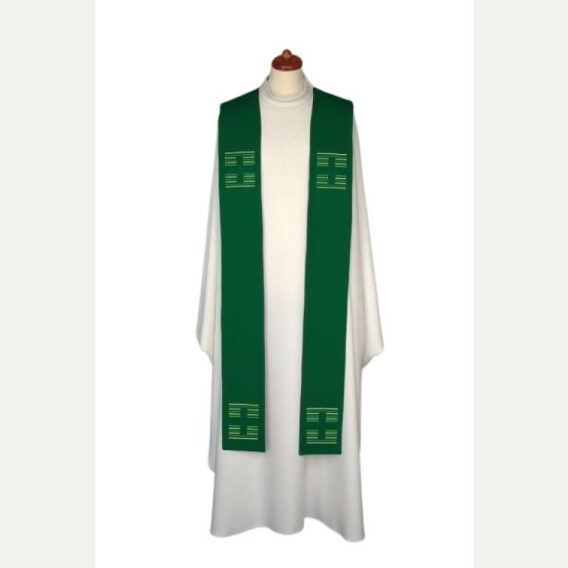 Stuła haftowana - kolory liturgiczne, Krzyże haft (13)