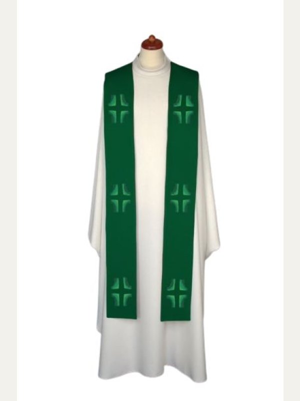 Stuła haftowana - kolory liturgiczne, Krzyże haft (14) 3