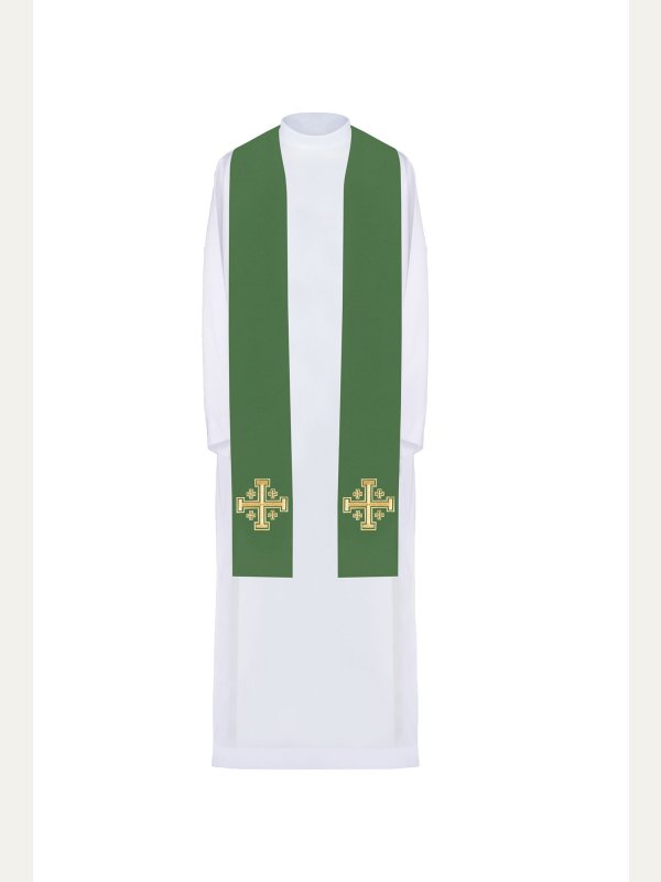 Stuła haftowana Krzyż Jerozolimski - kolory liturgiczne (46) 4