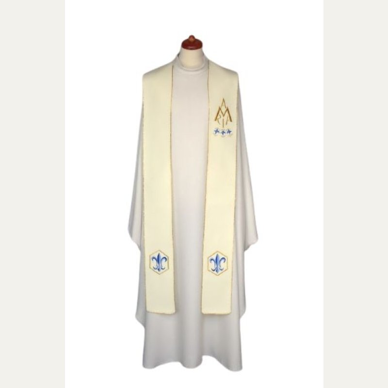 Stuła haftowana Maryjna - napis Maria (16)
