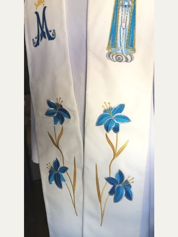 Stuła haftowana Matka Boża Fatimska 6