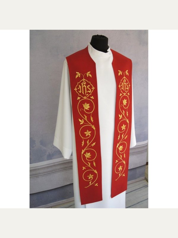 Stuła kapłańska eucharystyczna IHS - 4 kolory do wyboru 2