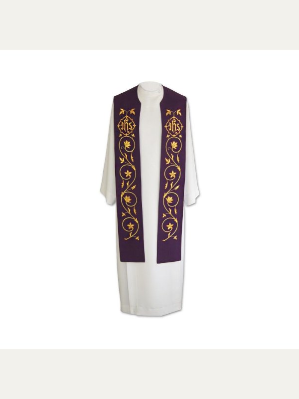 Stuła kapłańska eucharystyczna IHS - 4 kolory do wyboru 5