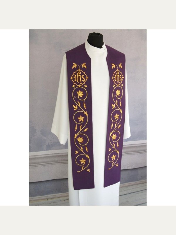 Stuła kapłańska eucharystyczna IHS - 4 kolory do wyboru 6
