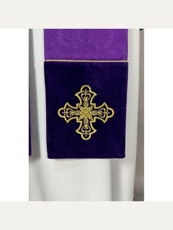 Stuła kapłańska - tkanina żakard - kolory liturgiczne 6