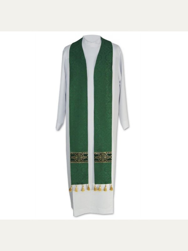 Stuła kapłańska z chwostami, żakard (kolory liturgiczne) 7