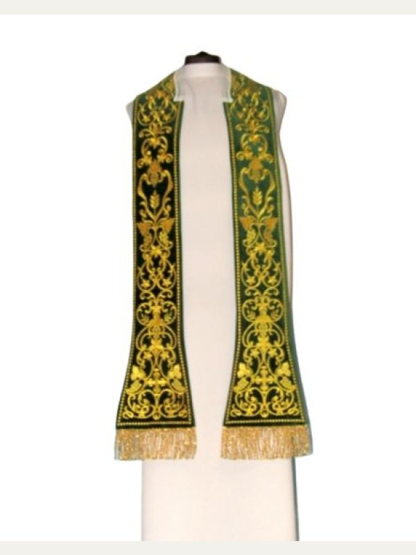 Stuła rzymska haftowana - materiał aksamit- kolory liturgiczne 2