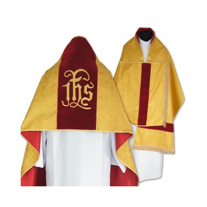 Welon liturgiczny aksamit - złoty IHS