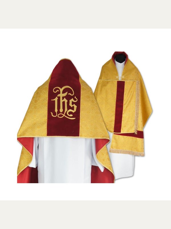 Welon liturgiczny aksamit - złoty IHS