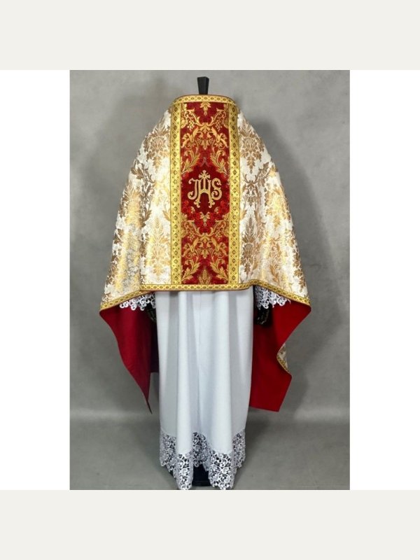 Welon liturgiczny bogato zdobiony - tkanina brokatowa 2
