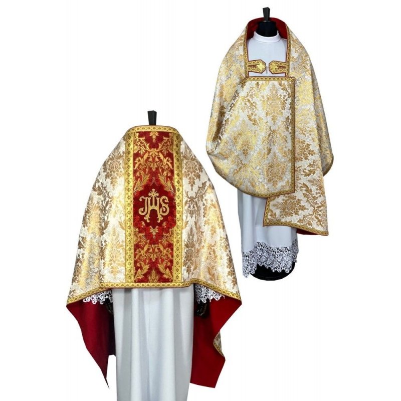 Welon liturgiczny bogato zdobiony - tkanina brokatowa