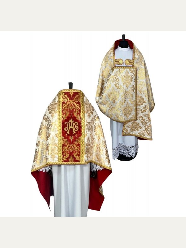 Welon liturgiczny bogato zdobiony - tkanina brokatowa