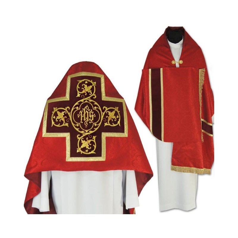 Welon liturgiczny czerwony z frędzlami