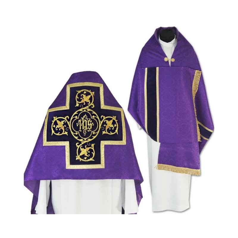 Welon liturgiczny fioletowy z frędzlami