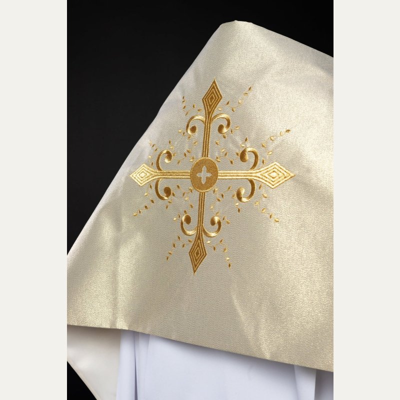 Welon liturgiczny, haftowany Krzyż - złoty