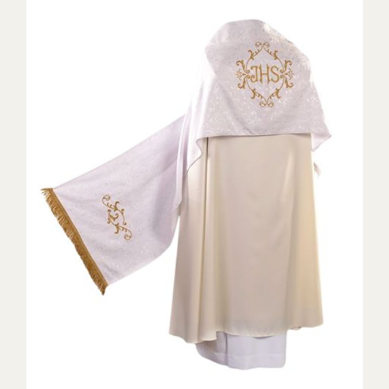 Welon liturgiczny na ramiona ecru/ złoty