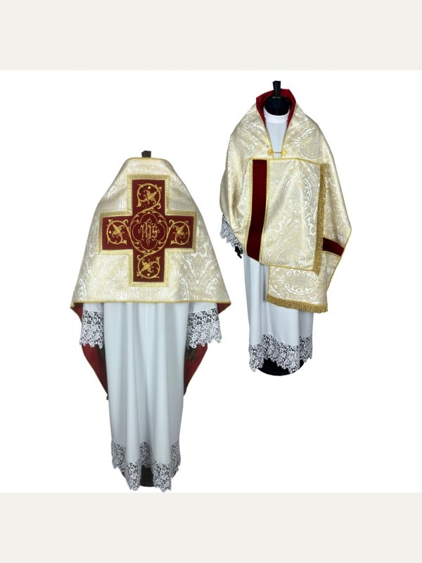 Welon liturgiczny - wzór złoty IHS 5