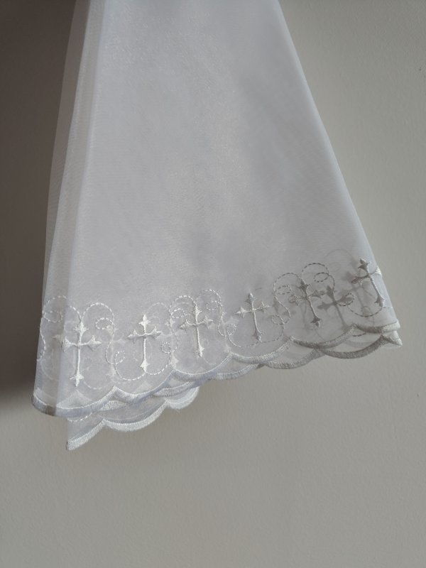 Welon na monstrancję, biały haft - 80 cm 2