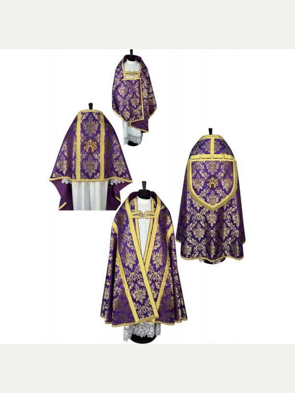 Zestaw kapa rzymska + welon liturgiczny (14K)